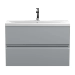 Hudson Reed Urban Satin Grey 800mm Wall Hung 2 Drawer Vanity Unit