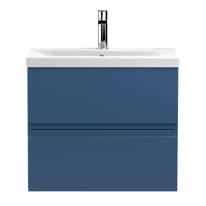 Hudson Reed Urban Satin Blue 600mm Wall Hung 2 Drawer Vanity Unit