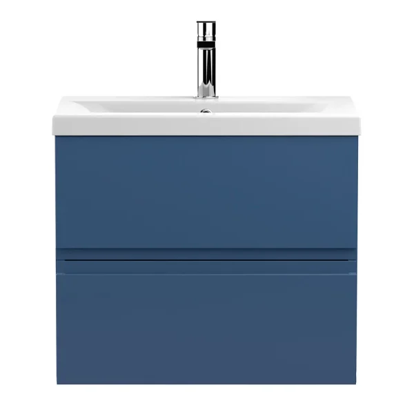 Hudson Reed Urban Satin Blue 600mm Wall Hung 2 Drawer Vanity Unit