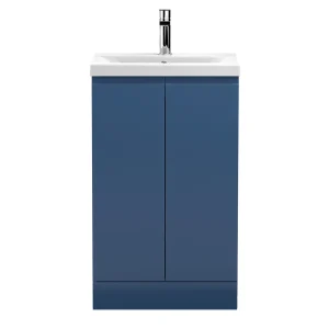 Hudson Reed Urban Satin Blue 500mm Floor Standing 2 Door Vanity Unit