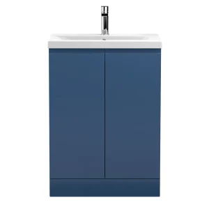 Hudson Reed Urban Satin Blue 600mm Floor Standing 2 Door Vanity Unit