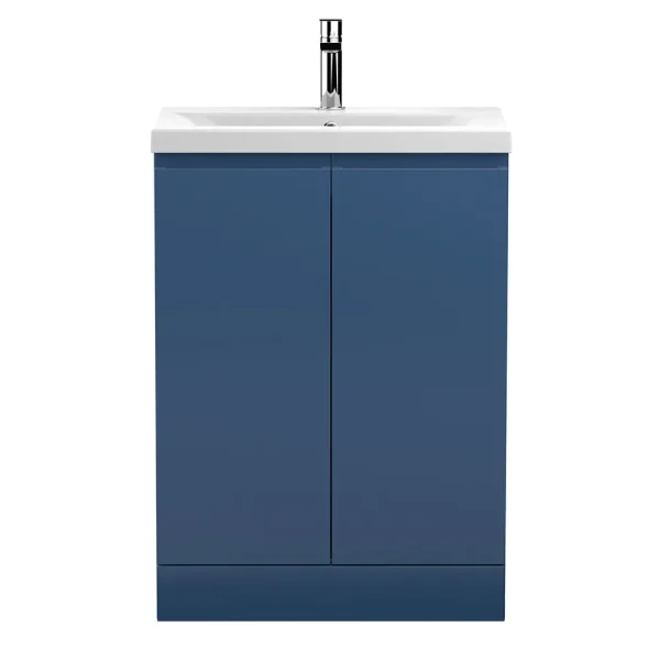 Hudson Reed Urban Satin Blue 600mm Floor Standing 2 Door Vanity Unit