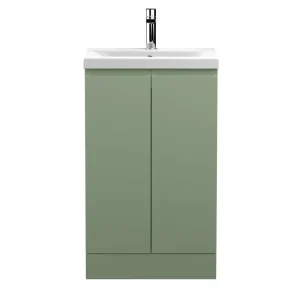 Hudson Reed Urban Satin Green 500mm Floor Standing 2 Door Vanity Unit