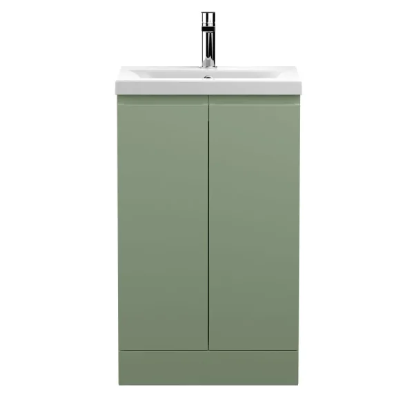 Hudson Reed Urban Satin Green 500mm Floor Standing 2 Door Vanity Unit
