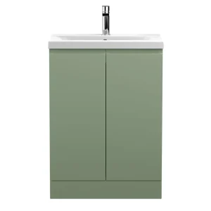 Hudson Reed Urban Satin Green 600mm Floor Standing 2 Door Vanity Unit