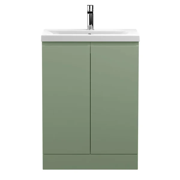 Hudson Reed Urban Satin Green 600mm Floor Standing 2 Door Vanity Unit