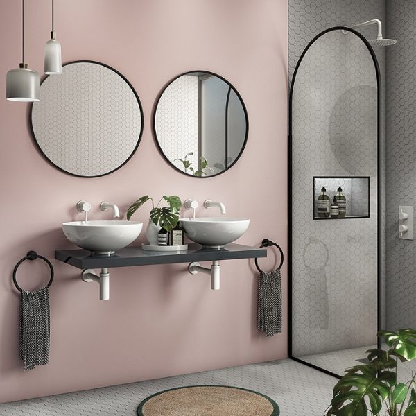 Venice Floating Basin Shelf (Gloss Grey   1000mm Wide) - Image 2