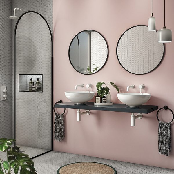 Venice Floating Basin Shelf (Gloss Grey   1200mm Wide) - Image 2