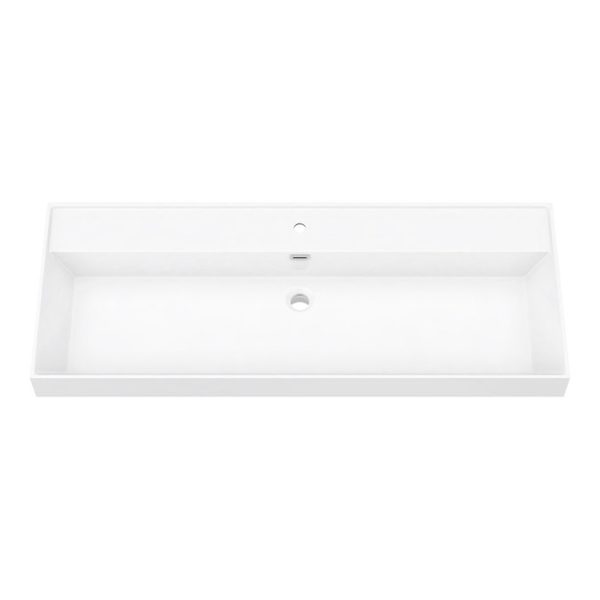 Valencia 1200 Gloss Grey Minimalist Wall Hung Vanity Unit with Matt Black Handle - Image 2
