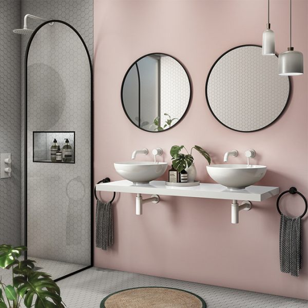 Venice Floating Basin Shelf (Gloss White   1200mm Wide) - Image 2