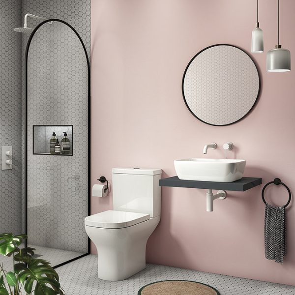 Venice Floating Basin Shelf (Gloss Grey   600mm Wide) - Image 4