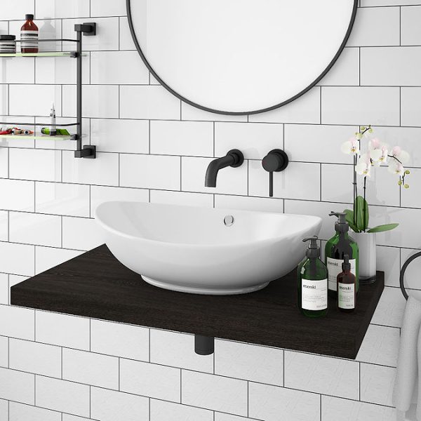 Venice Floating Basin Shelf (Dark Oak   800mm Wide) - Image 2