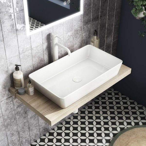 Venice Floating Basin Shelf (Light Oak   800mm Wide) - Image 2