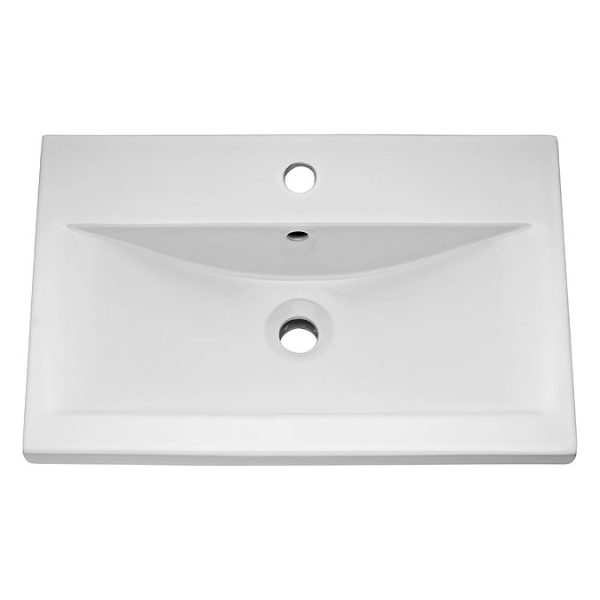 Venice Fluted 600mm Anthracite Vanity Unit   Wall Hung Single Drawer Unit with Chrome Handle - Image 3
