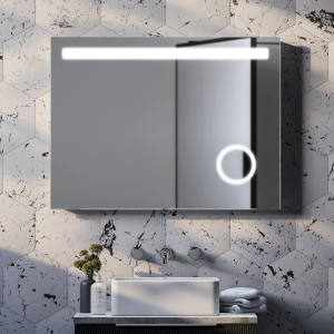 Vancouver 800 x 600mm LED Mirror with Motion Sensor, Magnifier, Anti Fog Demist + Shaving Socket