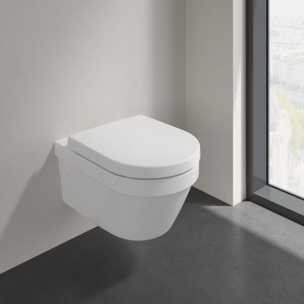Villeroy and Boch Architectura Round Rimless Wall Hung Toilet + Seat - Image 3