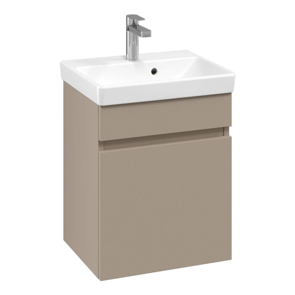 Villeroy and Boch Arto Sand Grey Matt 450mm Wall Hung 1 Drawer Vanity Unit