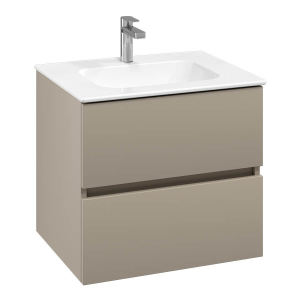Villeroy and Boch Arto Sand Grey Matt 600mm Wall Hung 2 Drawer Vanity Unit