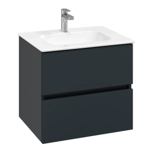 Villeroy and Boch Arto Satin Grey 600mm Wall Hung 2 Drawer Vanity Unit