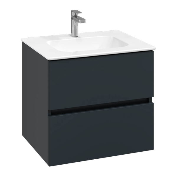 Villeroy and Boch Arto Satin Grey 600mm Wall Hung 2 Drawer Vanity Unit