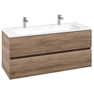 Villeroy and Boch Arto Oak Kansas 1200mm Wall Hung 2 Drawer Vanity Unit