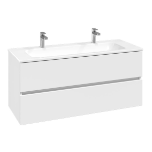 Villeroy and Boch Arto Satin White 1200mm Wall Hung 2 Drawer Vanity Unit