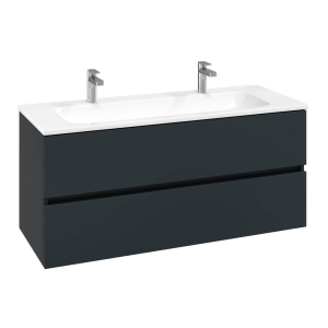Villeroy and Boch Arto Satin Grey 1200mm Wall Hung 2 Drawer Vanity Unit