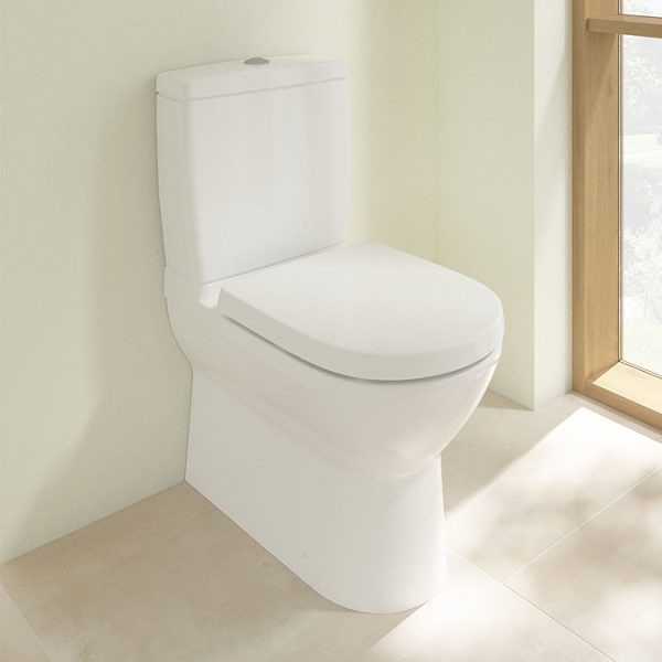 Villeroy and Boch O.novo BTW Close Coupled Toilet (Bottom Entry Water Inlet) + Soft Close Seat - Image 4