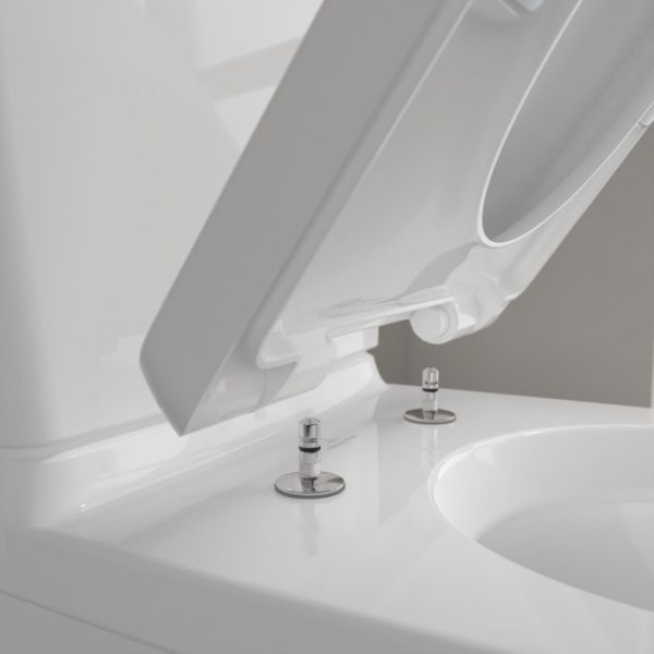 Villeroy and Boch O.novo BTW Close Coupled Toilet (Side/Rear Entry Water Inlet) + Soft Close Seat - Image 9