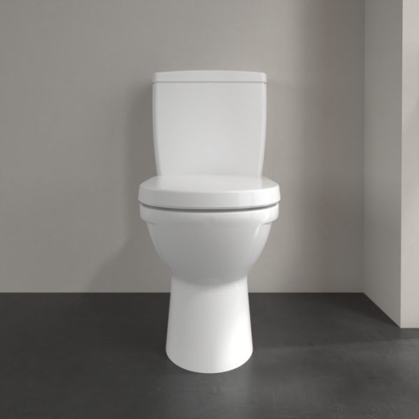 Villeroy and Boch O.novo BTW Close Coupled Toilet (Side/Rear Entry Water Inlet) + Soft Close Seat - Image 4