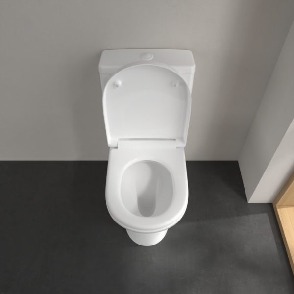 Villeroy and Boch O.novo BTW Close Coupled Toilet (Side/Rear Entry Water Inlet) + Soft Close Seat - Image 6