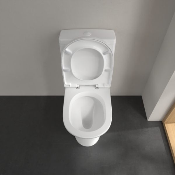 Villeroy and Boch O.novo BTW Close Coupled Toilet (Side/Rear Entry Water Inlet) + Soft Close Seat - Image 7