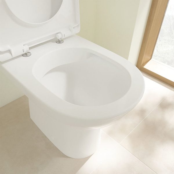 Villeroy and Boch O.novo Compact Rimless Close Coupled Toilet (Side/Rear Entry Water Inlet) + Soft Close Seat - Image 3
