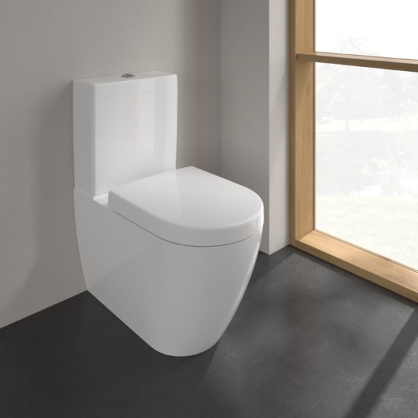 Villeroy and Boch Subway 2.0 DirectFlush Rimless BTW Close Coupled Toilet (Side/Rear Entry Water Inlet) + Soft Close Seat - Image 3
