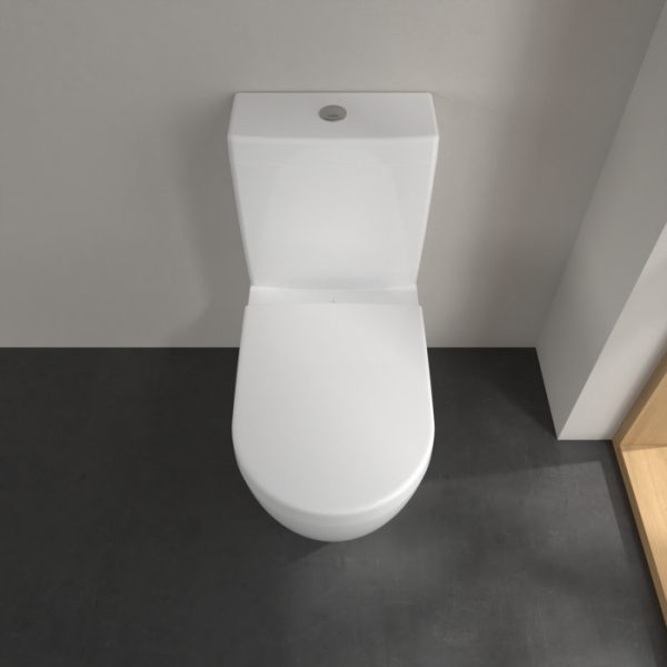Villeroy and Boch Subway 2.0 DirectFlush Rimless BTW Close Coupled Toilet (Side/Rear Entry Water Inlet) + Soft Close Seat - Image 5