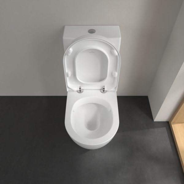 Villeroy and Boch Subway 2.0 DirectFlush Rimless BTW Close Coupled Toilet (Side/Rear Entry Water Inlet) + Soft Close Seat - Image 6