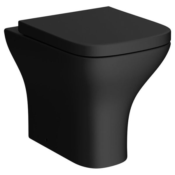 Venice Matt Black Modern Back To Wall Pan + Soft Close Seat - Image 2