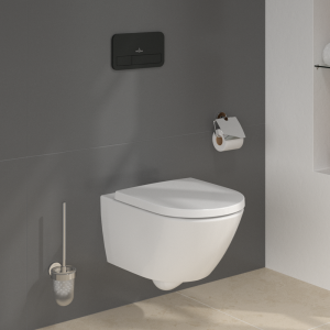 Villeroy & Boch Viconnect Pro 2.0 Toilet Frame with Subway 3.0 Twistflush Wall Mounted Toilet and Matt Black Flush Plate
