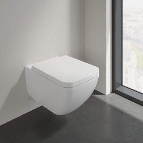 Villeroy and Boch Venticello DirectFlush Rimless Wall Hung Toilet + Soft Close Seat - Image 2