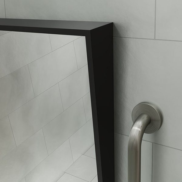 Venice Matt Black 500 x 800mm Angled Mirror - Image 2