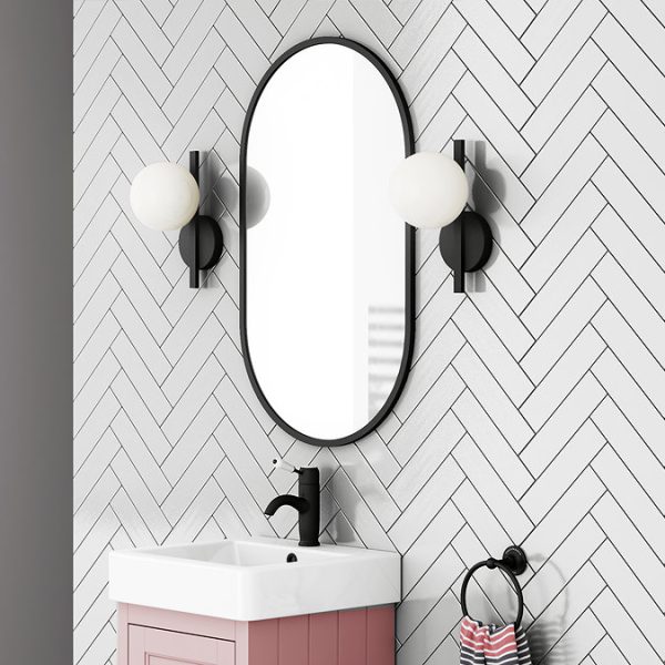 Arezzo Matt Black 500 x 800mm Capsule Mirror - Image 5