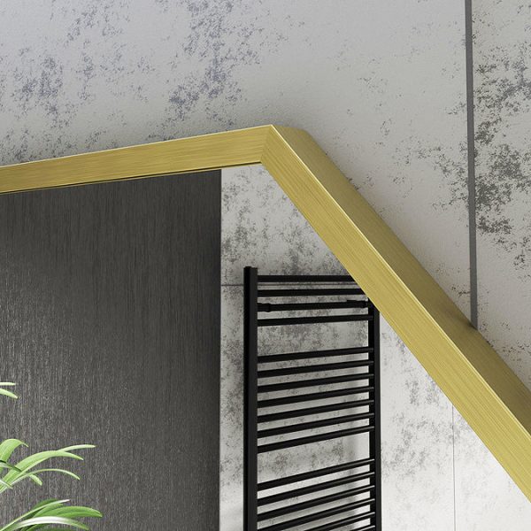 Arezzo Brushed Brass 600mm Octagon Mirror - Image 2
