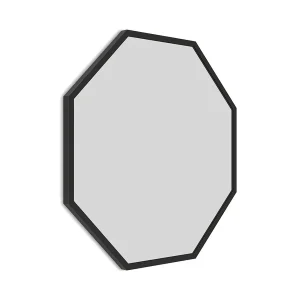 Arezzo Matt Black 600mm Octagon Mirror