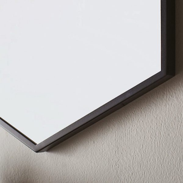 Venice Black 500 x 750mm Hexagonal Mirror - Image 3
