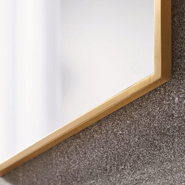Venice Brushed Brass 500 x 750mm Hexagonal Mirror - Image 3