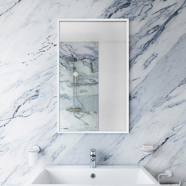 Venice White 400 x 700mm Rectangular Mirror - Image 2