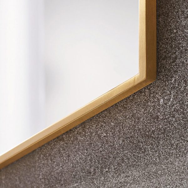 Venice Brushed Brass 500 x 800mm Rectangular Mirror - Image 2