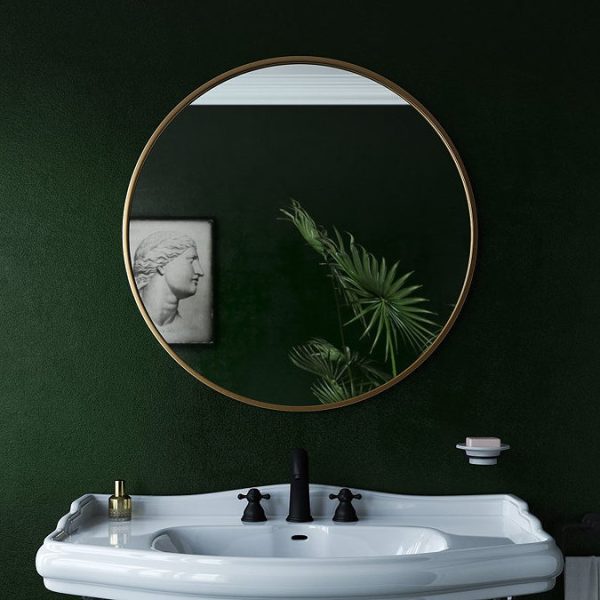 Venice Brushed Brass 800mm Round Mirror - Image 2