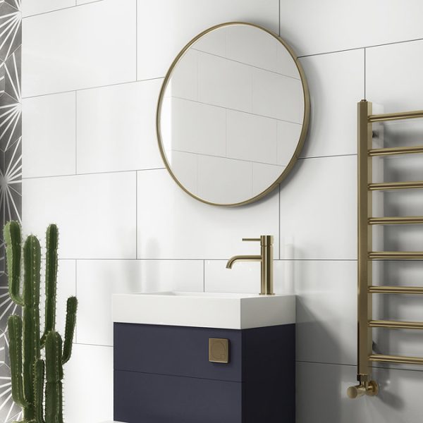 Venice Brushed Brass 600mm Round Mirror - Image 2