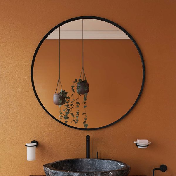 Venice Black 600mm Round Mirror - Image 2